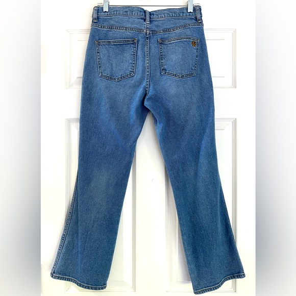 Tory Burch Cropped Boot-Cut Marble Jeans Size 28 - Picture 6 of 12